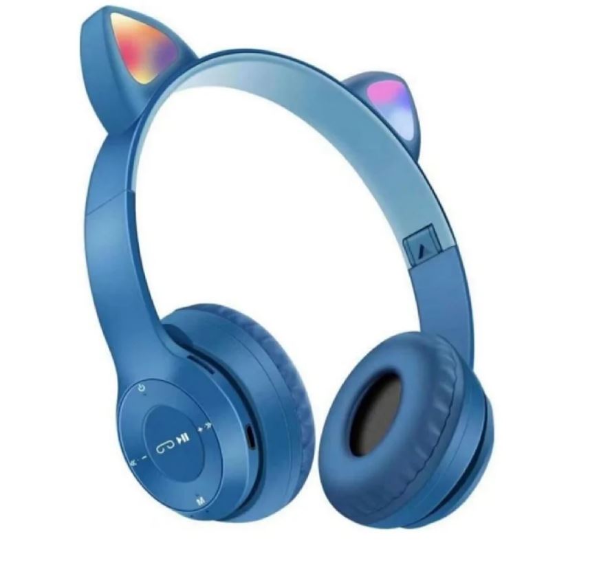 [6954774700472] AURICULAR INALAMBRICO LEDSTART CAT EAR Y47 AZUL