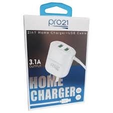 CARGADOR PRO21 3.1A CON SALIDA V8 + 2 ENTRADA USB 