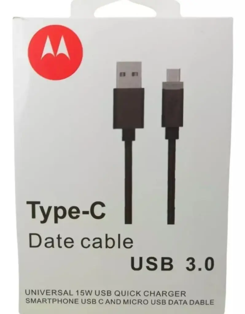 CABLE USB  MOTOROLA TYPE-C CAJA BLANCA