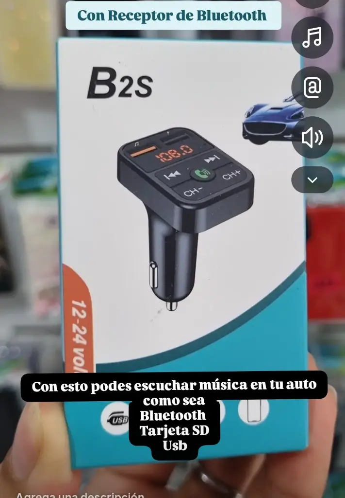 CARGADOR DE AUTO + RECEPTOR FM-AM B2